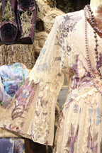Lead Singer Beige Embo Flower Maxi Dress