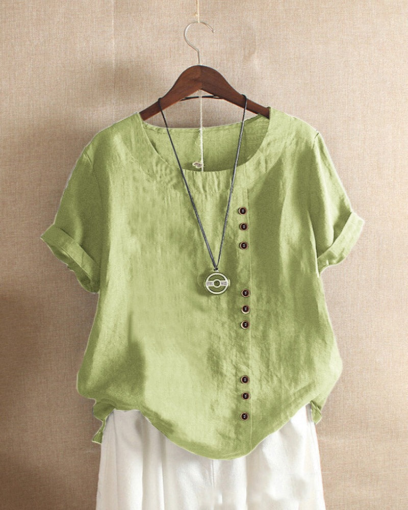 Beatrice | Women¡ ̄s Summer Button Detail Casual Blouse