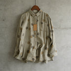 Vintage Polka Dot Pattern Cozy Linen Blouse