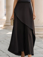 Sleeveless High-Neck Asymmetrical Layered Maxi Dress Two-Piece Set