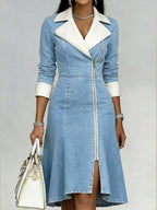 Women's Slim-fit Patchwork Denim Dress