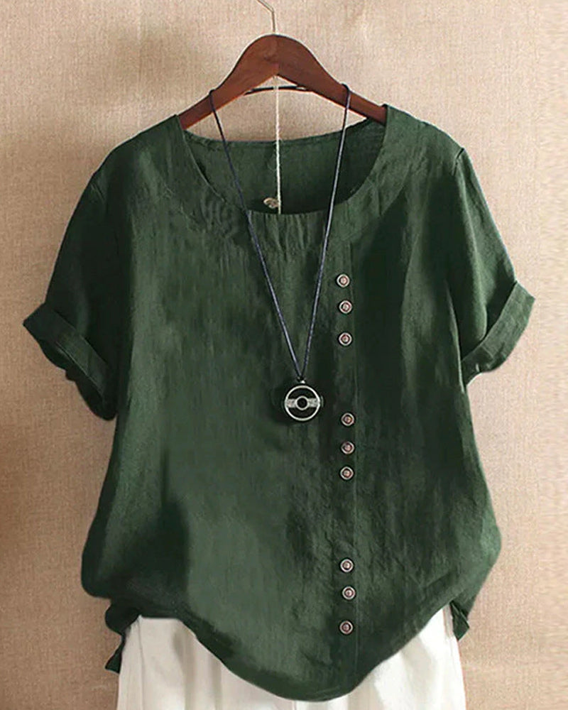 Beatrice | Women¡ ̄s Summer Button Detail Casual Blouse