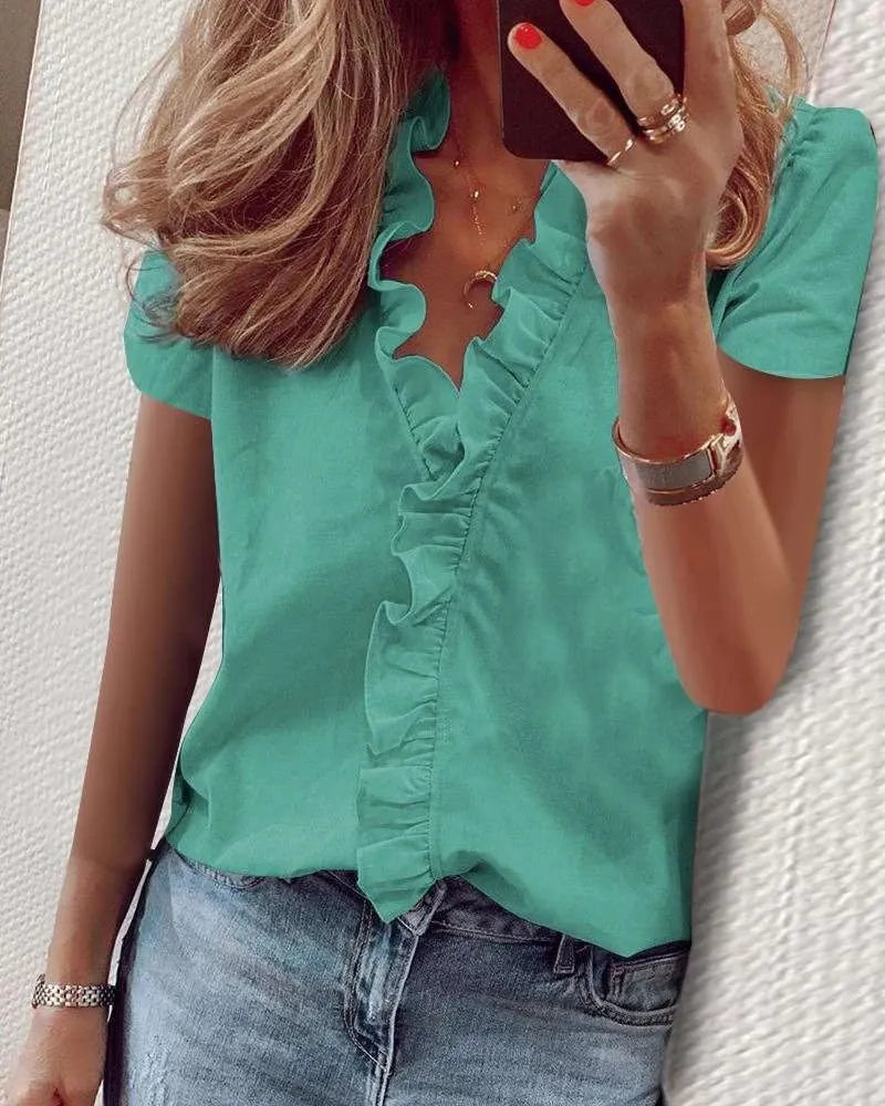 Long Sleeve Ruffled Shirt