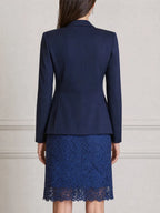 Elegant Floral Lace Dress & With Tailored Blazer Set