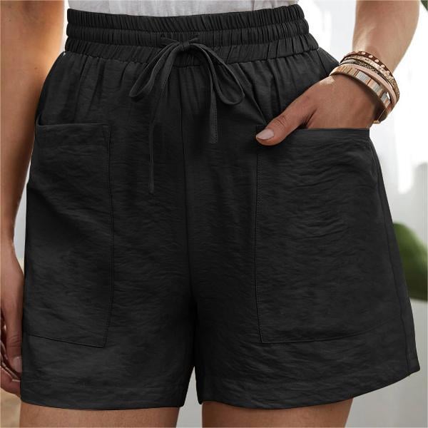 Solid Two Pockets Loose Casual Short Pants