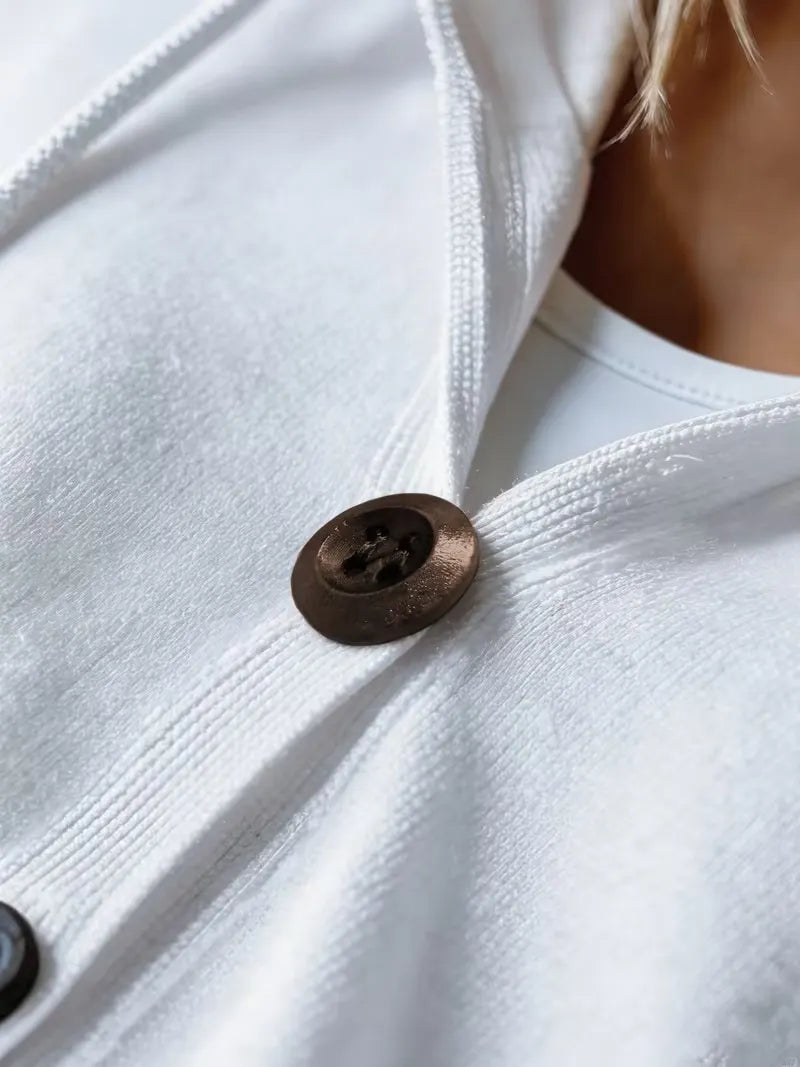 Women's Casual Elegant Spring Long Sleeve Button-up Loose Fit Cardigan Hoodie