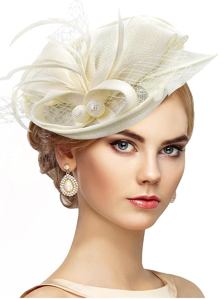 Retro Elegant Feather Headdress Horse Racing Festival Hat