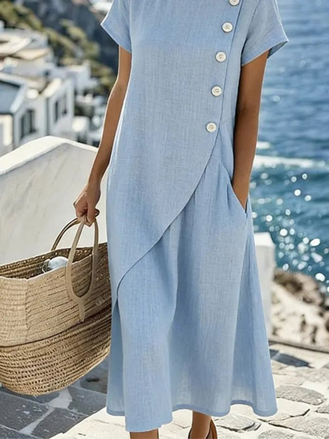 Women'S Casual Round-Neck Vacation Dress