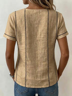 Women's Causal Short Sleeve Round Neck Shirt