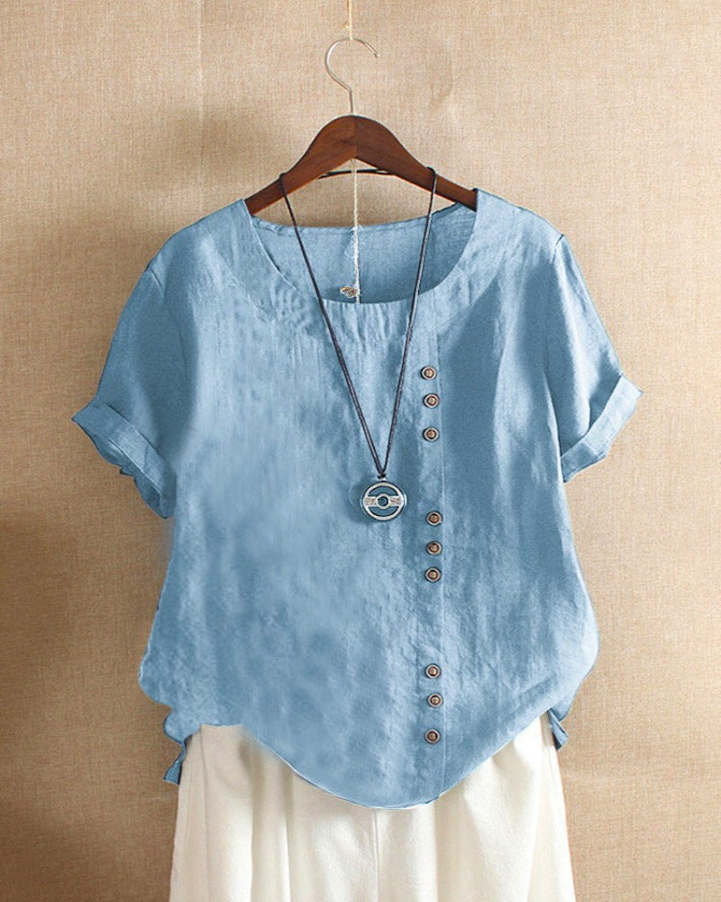 Beatrice | Women¡ ̄s Summer Button Detail Casual Blouse