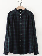 Women's Vintage Simple Linen Blend Long Sleeve Shirt