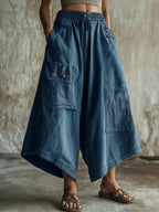 Casual Cozy Cargo Pocket Extra-wide Leg Pants