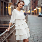⏰ Now only 50% off!🎁Women's Elegant Layered Ruffle Sleeve Dress – Effortless Style for Every Occasion💃