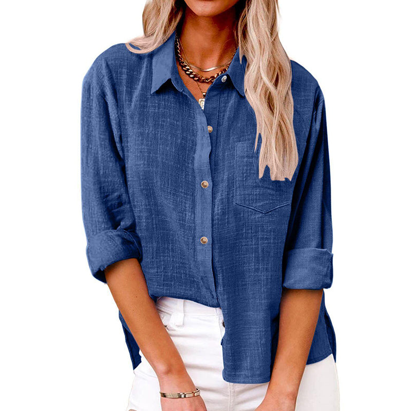 Women's Loose Simple Long Sleeve Shirts