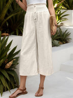 Women's High-waisted Pleats Cotton-linen Pants