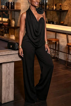 Women's Elegant Floral Asymmetric Vest Pants Two-Piece Set