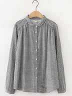 Women's Vintage Simple Linen Blend Long Sleeve Shirt
