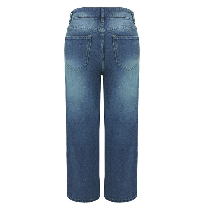 Loose Leisure Slimming Straight Jeans
