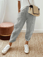 Jacquard Striped Paneled Loose-Fitting Track Pants