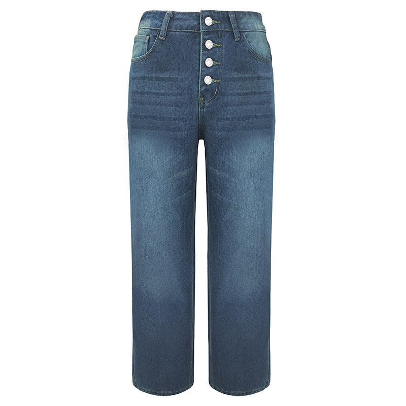 Loose Leisure Slimming Straight Jeans