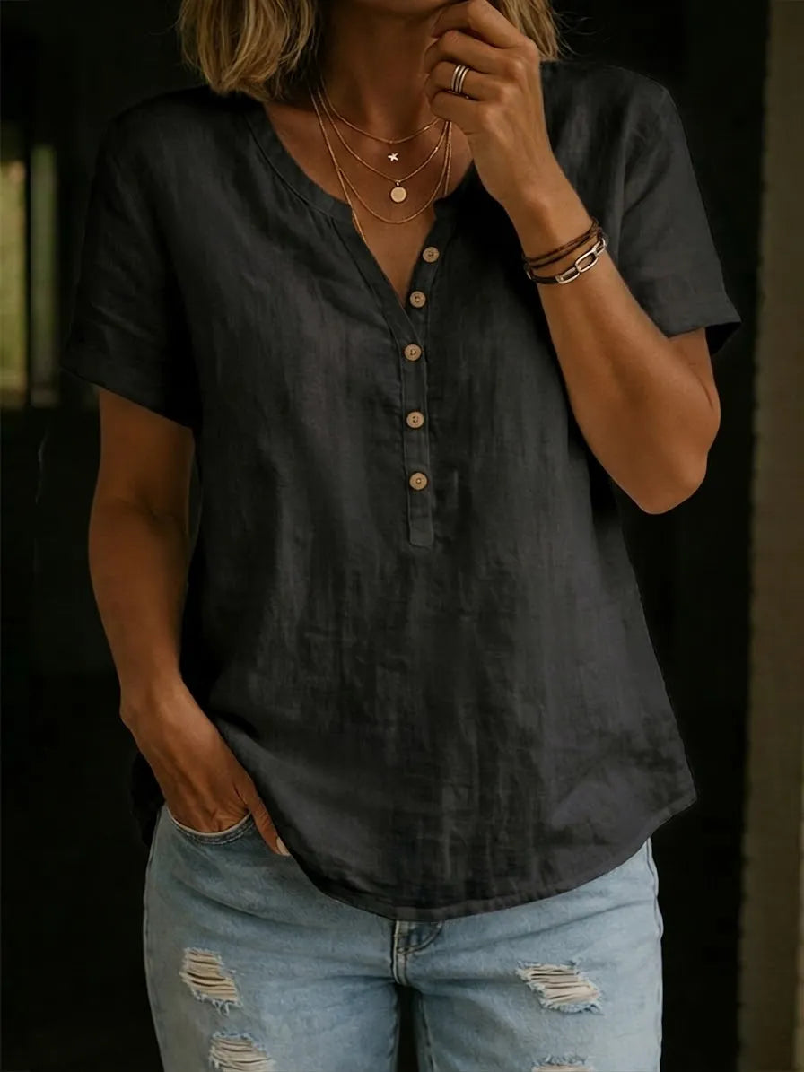 Casual Linen And Cotton Tops