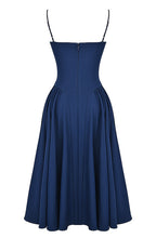 Bustier A Line Midi Dress Navy Blue