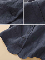 Women's Vintage Simple Linen Blend Classic Vest