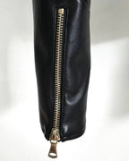 Long Sleeve Short Faux Leather Jacket Black