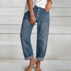 Loose Leisure Slimming Straight Jeans