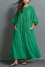 Casual Linen And Cotton Dress