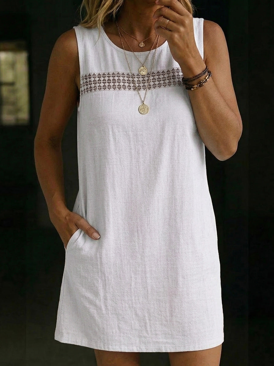Women's Short-sleeve Openwork Lace Dress