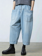 Artistic Cut Cozy Loose-fitting Jeans