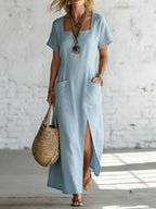 Women's Casual Comfortable Fit Slit Dress