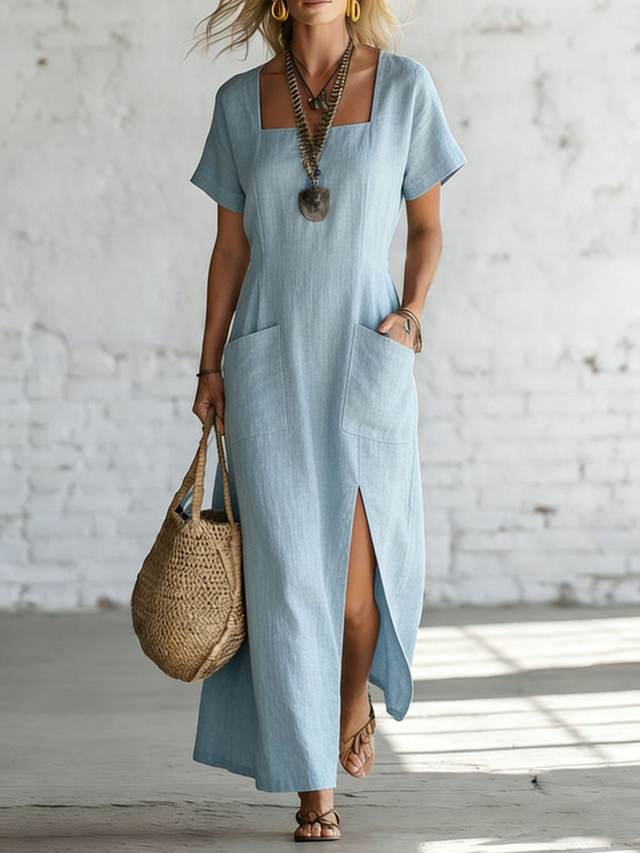 Women's Casual Comfortable Fit Slit Dress