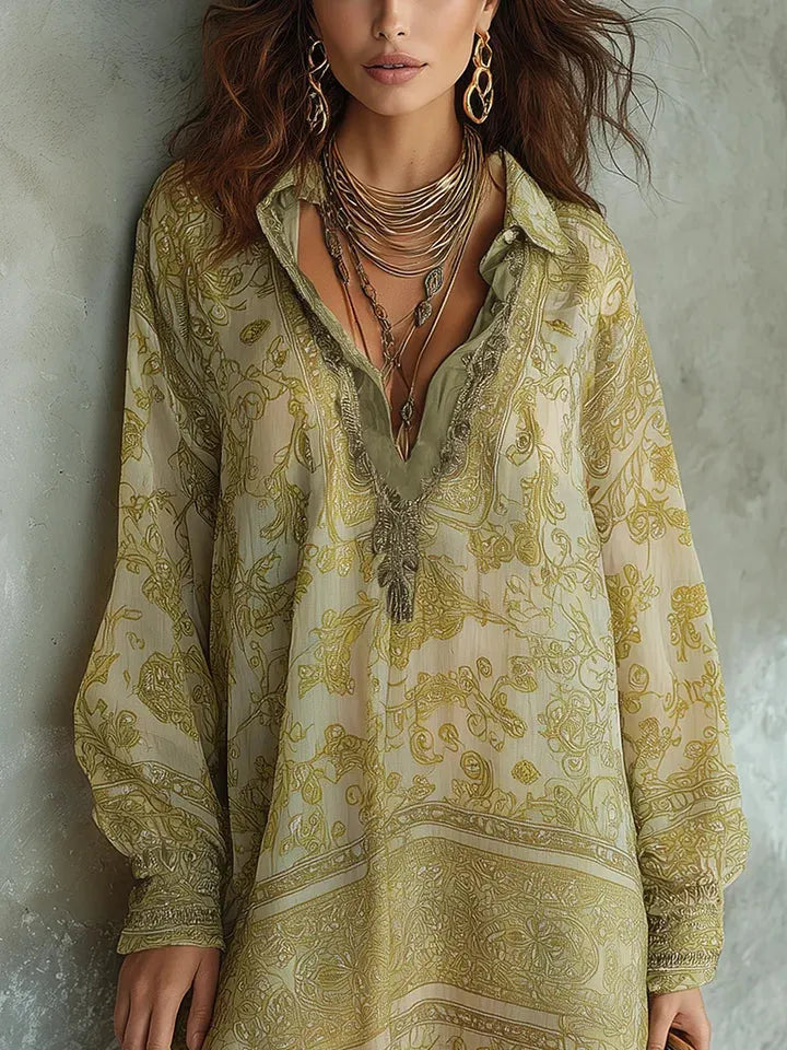 Bohemian Print Flowy Mini Dress