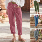 Casual Button-Down Utility-Chic Trousers with Pockets