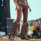 Women's Fringed Chaps Cowboy Boots And Flared Pants: A Western Style Statement