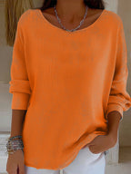 Women's casual autumn and winter long-sleeved ribbed shirt