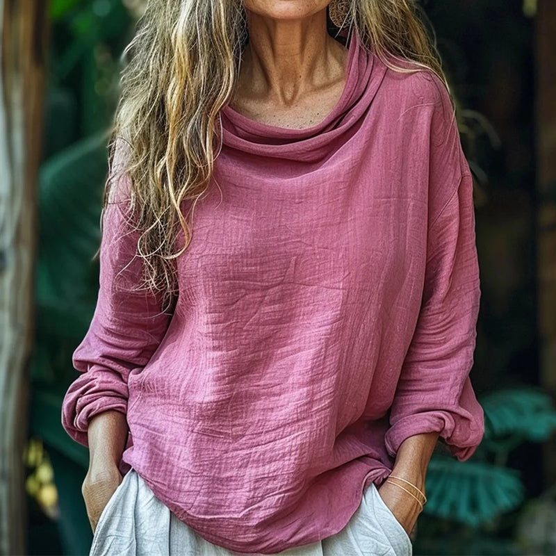 Vintage Bohemian Style Linen Long Sleeve Shirt