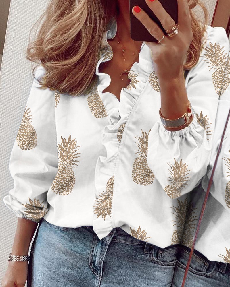 Long Sleeve Ruffled Shirt
