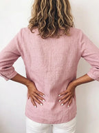 Women's Stylish Causal Linen Shirt
