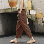 Women's Pure Color Elegant Casual Cotton Pants