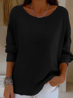 Women's casual autumn and winter long-sleeved ribbed shirt