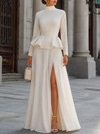 Elegant Ruffle-Waist Maxi Dress