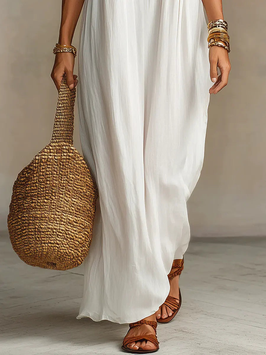 Women's Ethnic Floral Art Casual Fashion Cotton Maxi Dress