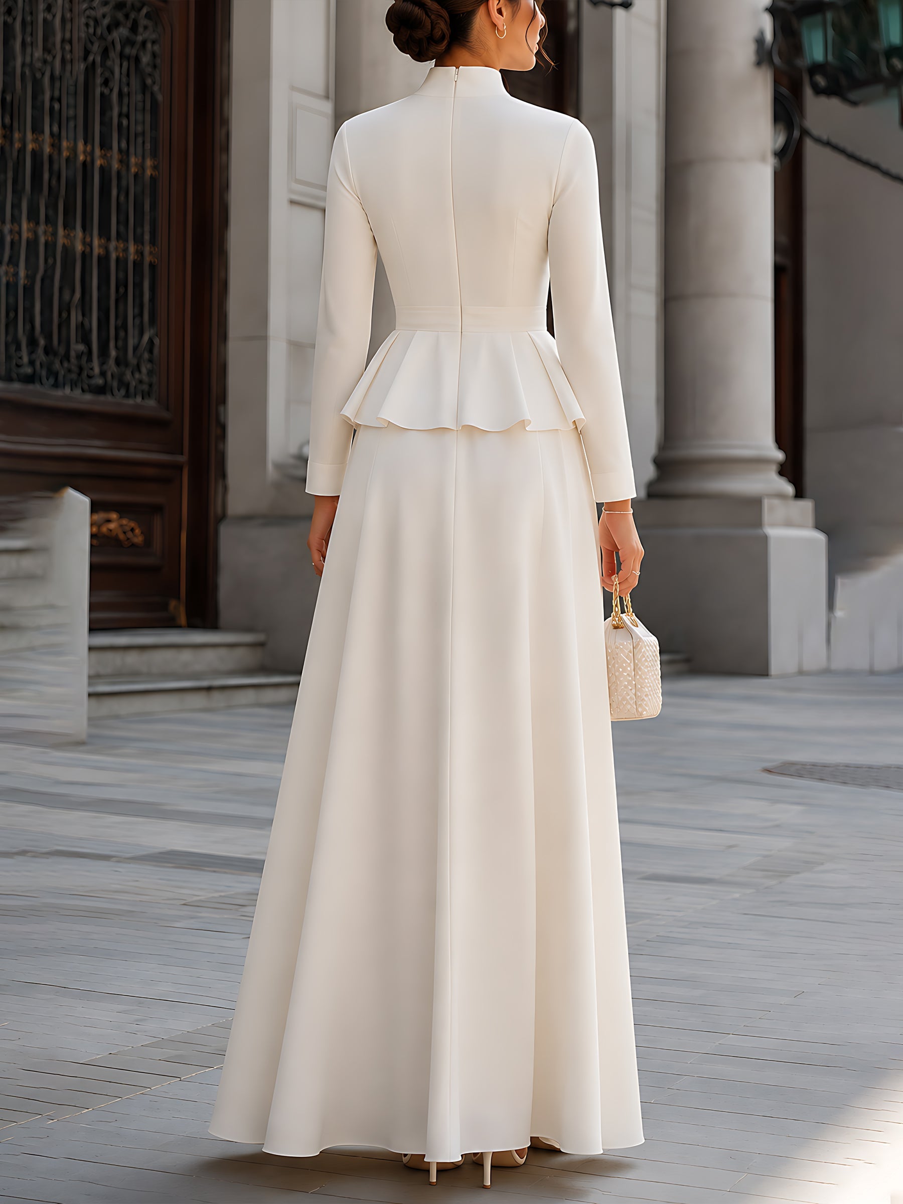 Elegant Ruffle-Waist Maxi Dress