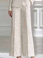 Elegant Tweed Double Breasted Pant Suit