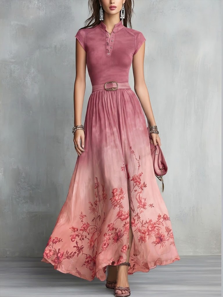 Stylish Floral Print Dress