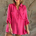 Solid Color Long Sleeve Casual Blouses
