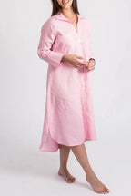 Women's Elegant A-Line Dress with Three-Quarter Sleeves & Practical Pockets